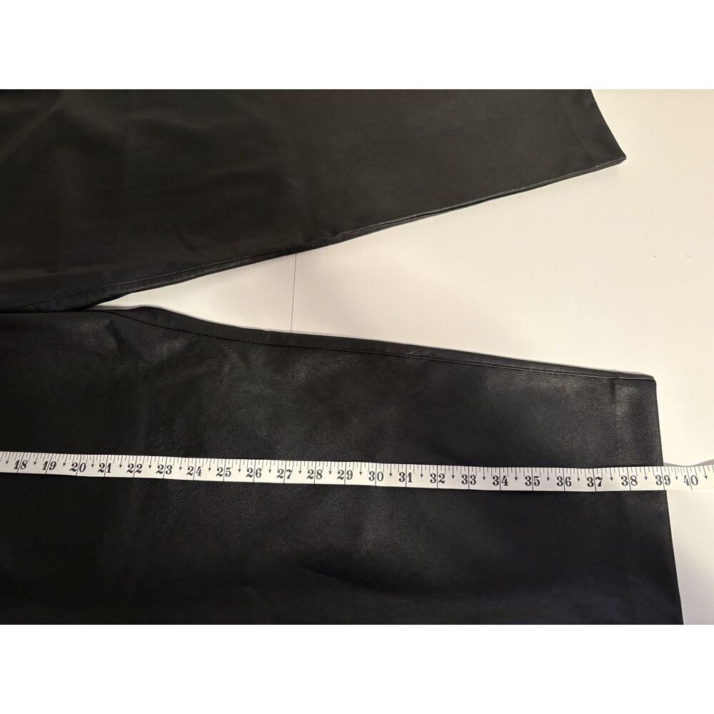 SPANX Faux Leather Black High Rise Shaping Pull-On Slim Straight Pants NWT - Picture 7 of 8